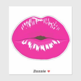 Shock rosa Läppar Glamous Illustration Klistermärken
