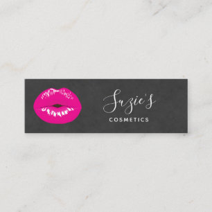 Shock rosa Läppar Glamous Illustration Mini Visitkort
