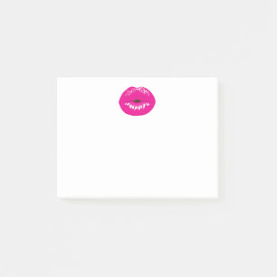 Shock rosa Läppar Glamous Illustration Post-it Block