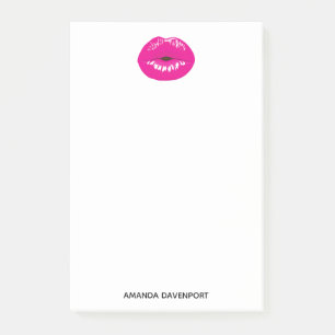 Shock rosa Läppar Glamous Illustration Post-it Block