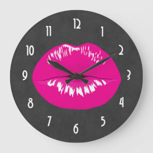 shock rosa Läppar Glamous Illustration Stor Klocka