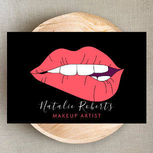 Shock rosa Läppar Glamous Makeup Artist Beauty Visitkort
