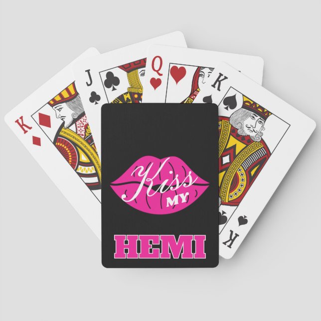 Shock rosa Läppar Kiss Min Hemi Car Floor mat Casinokort (Baksidan)