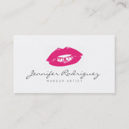 Shock rosa Läppar Lipstick Makeup Artist Cosmetic Visitkort