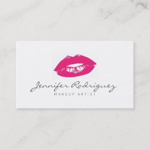 Shock rosa Läppar Lipstick Makeup Artist Cosmetic Visitkort