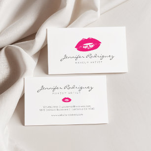 Shock rosa Läppar Lipstick Makeup Artist Cosmetic Visitkort