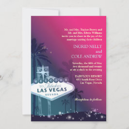 Shock rosa Las Vegas Nevada Bröllop Inbjudningar