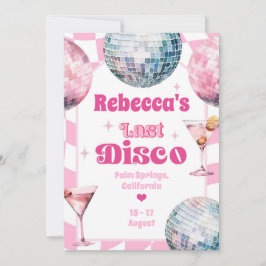 Shock rosa Last Disco Bachelorette Party Itinerary Inbjudningar