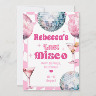 Shock rosa Last Disco Bachelorette Party Itinerary Inbjudningar