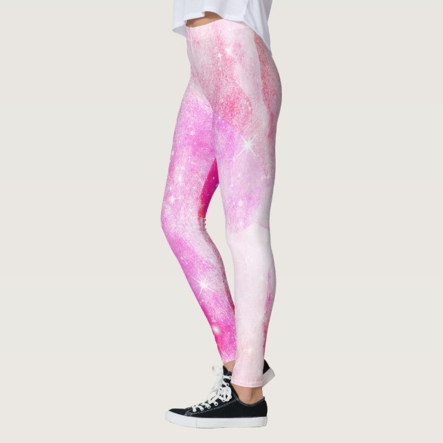 Shock rosa Leggings | Parenterade toppar för Space (Vänster)