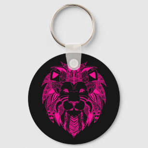 Shock rosa lejona Head Keychain Nyckelring