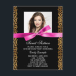 Shock rosa Leopard Photo Sweet 16 Födelsedagsfeste Inbjudningar<br><div class="desc">Elegant shock rosa leopard-fotot sweet sixteen födelsedagsfest inbjudan mall. Den här eleganten är shock rosa leopard födelsedagsfest inbjudan som är lätt att anpassa för evenemanget genom att helt enkelt välja "Anpassa den!" för att börja lägga till din händelseinformation, typsnitt stil, typsnitt storlek & färg och text. Observera att alla de...</div>