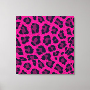 Shock rosa Leopard Print Animal Päls Mönster Canvastryck
