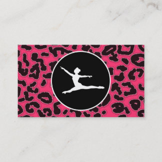 Shock rosa Leopard Print; Ballet Dancer Visitkort