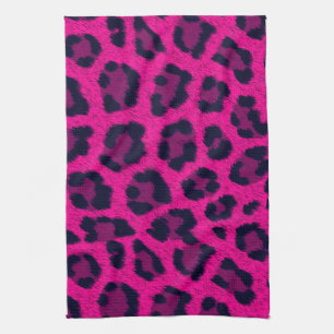 Shock rosa Leopard Print Kitchen Towel Kökshandduk