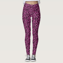 Shock rosa Leopard Print Leggings