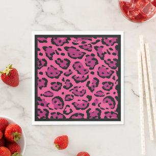Shock rosa Leopard Print Luncheon Pappersservett