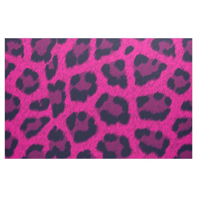 Shock rosa Leopard Print Mönster Tyg (Fat Quarter)