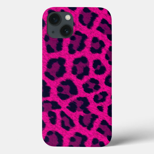 Shock rosa Leopard Print Phone Case (Baksida)