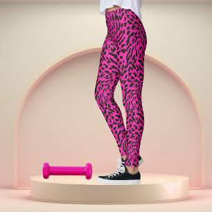 Shock rosa Leopard Safari Print Leggings