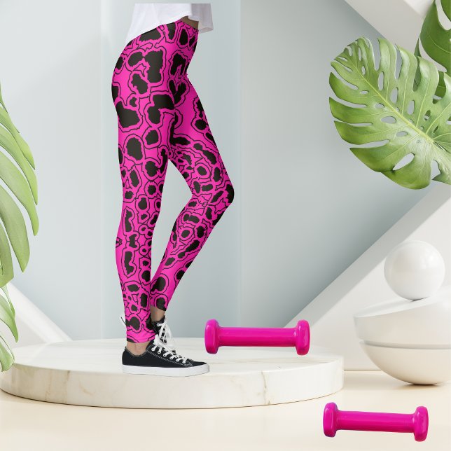Shock rosa Leopard Safari Print Leggings (Skapare uppladdad)