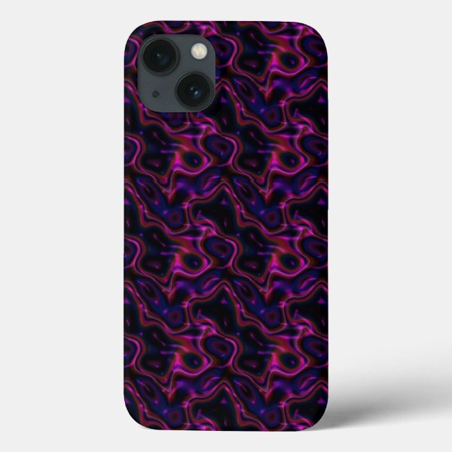 Shock rosa Lila Black Swirling Mönster (Baksida)