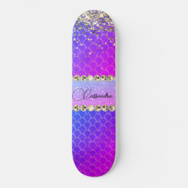 Shock rosa Lila Glittery Bling Skateboard