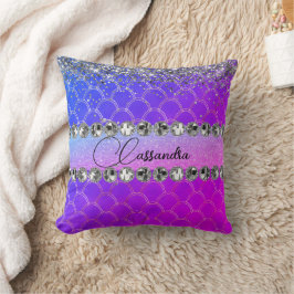 Shock rosa Lila Glittery Diamond Bling Kudde