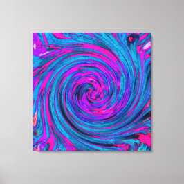 Shock rosa, Lila och blå Abstrakt Retro Twirl Canvastryck