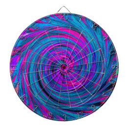 Shock rosa, Lila och blå Abstrakt Retro Twirl Darttavla