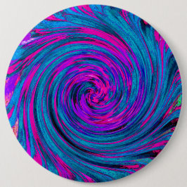 Shock rosa, Lila och blå Abstrakt Retro Twirl Knapp