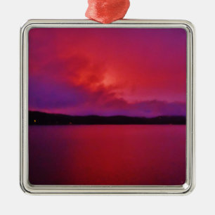 Shock rosa Lila sunset on Sjö Arrowhad Julgransprydnad Metall