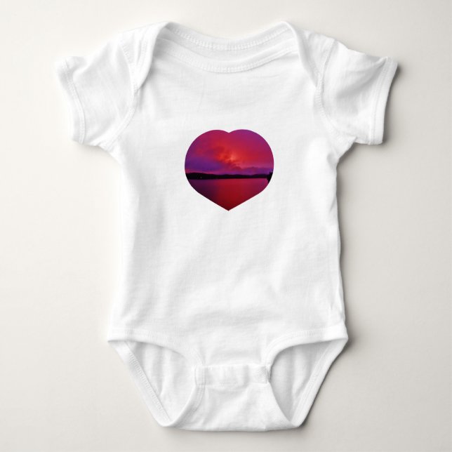 Shock rosa Lila sunset Photo Heart Sjö Arrowhit T Shirt (Framsida)