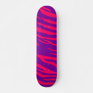 Shock rosa Lila Zebra tryck Mini Skateboard Animal Bräda 21,5 Cm