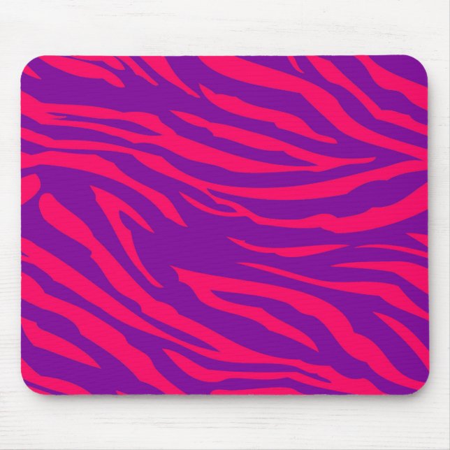 Shock rosa Lila Zebra tryck Personlig Mousepad Musmatta (Framsidan)