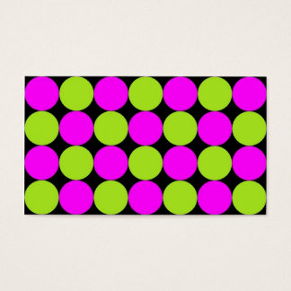 Shock rosa & Lime Green Polka dots Visitkort