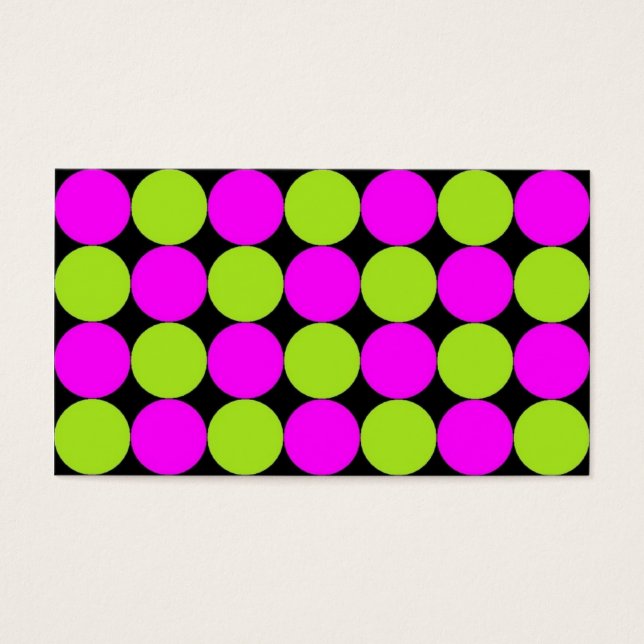 Shock rosa & Lime Green Polka dots Visitkort (Framsidan)