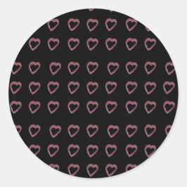 Shock rosa Lipstick Hearts Runt Klistermärke