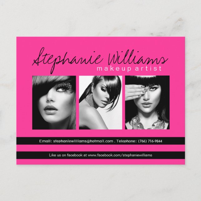 Shock rosa Lipstick Smooch Makeup Artistry Comp Ca Vykort (Framsida)