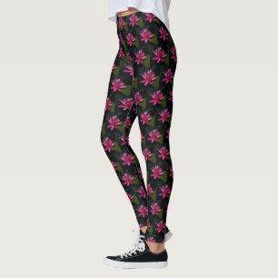 Shock rosa Lotus Waterlily Leggings
