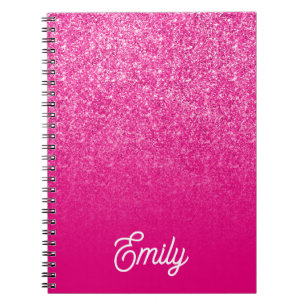 Shock rosa Luxury Glitter och Ombre Anteckningsbok