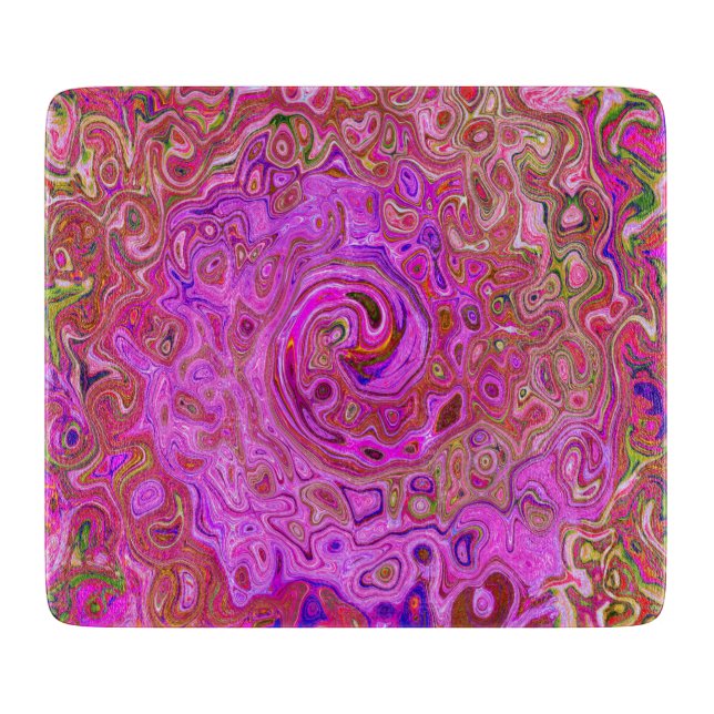Shock rosa Mar Färg Abstrakt Retro Swirl (Framsidan)