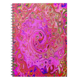 Shock rosa Mar Färg Abstrakt Retro Swirl Anteckningsbok