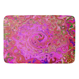 Shock rosa Mar Färg Abstrakt Retro Swirl Badrumsmatta