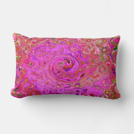 Shock rosa Mar Färg Abstrakt Retro Swirl Lumbarkudde