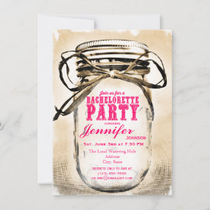shock rosa Mason Burk Bachelorette-partiets inbjud Inbjudningar