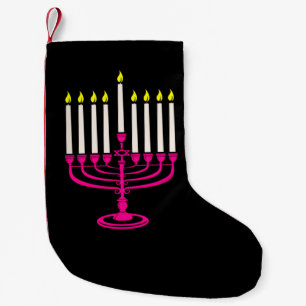 shock rosa menorah hanukkah purim liten julstrumpa