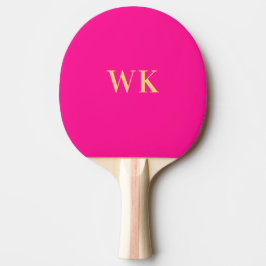 Shock rosa minimalt monogrammat Initialer Pingisracket