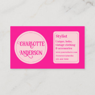 Shock rosa Mode Stylist Visitkort