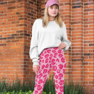 Shock rosa Modern Leopard Mönster Leggings
